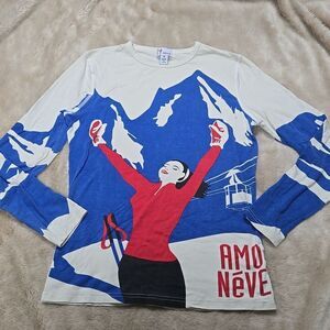 NEVE DESIGNS AMO NEVE SKI PATTERN SWEATER, SIZE MEDIUM